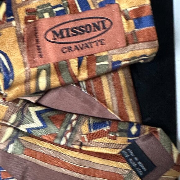 Missoni Library Books Silk Tie Necktie Neckwear EUC Jugs African Matisse Cubist - Picture 2 of 6